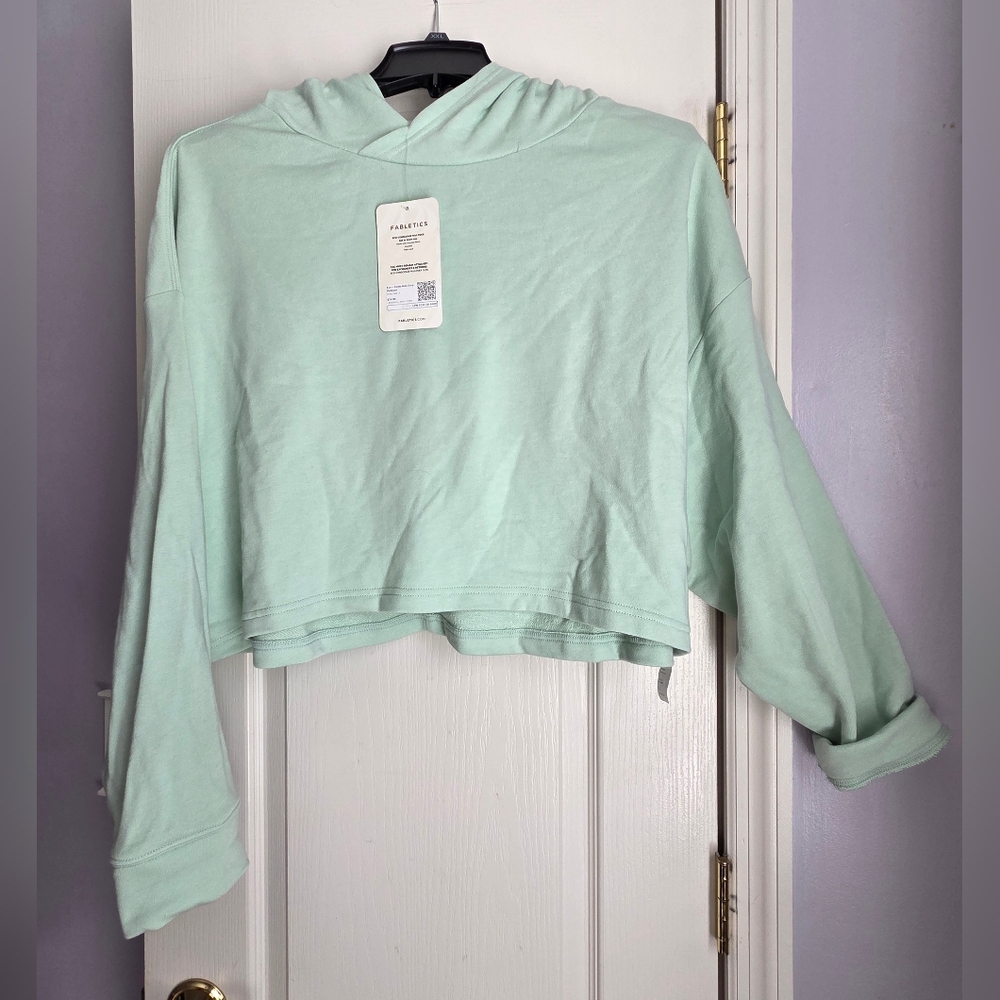 Fabletics Mint Green Cropped Hoodie
